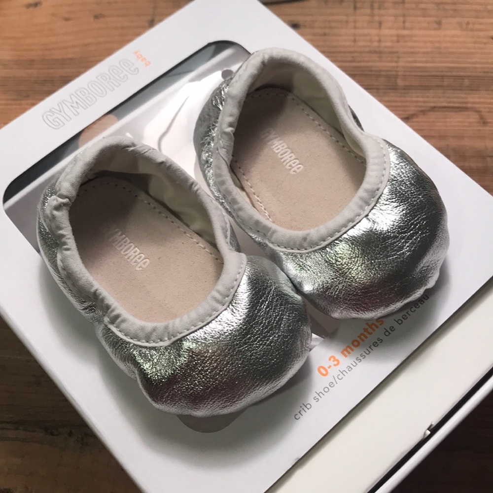 NWT Gymboree Silver Leather Ballet Flats